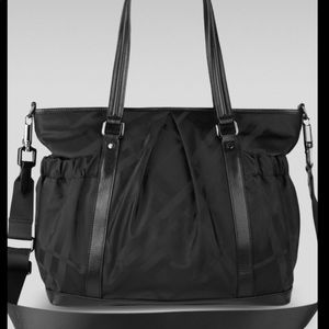 Black Burberry diaper bag